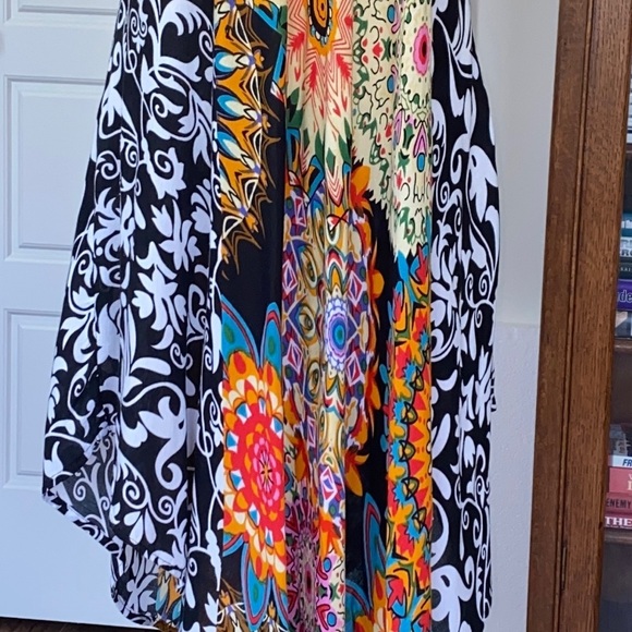 7 Island // Beach Party Dress 100% Rayon Sleeveless multi-patterned - Picture 5 of 10